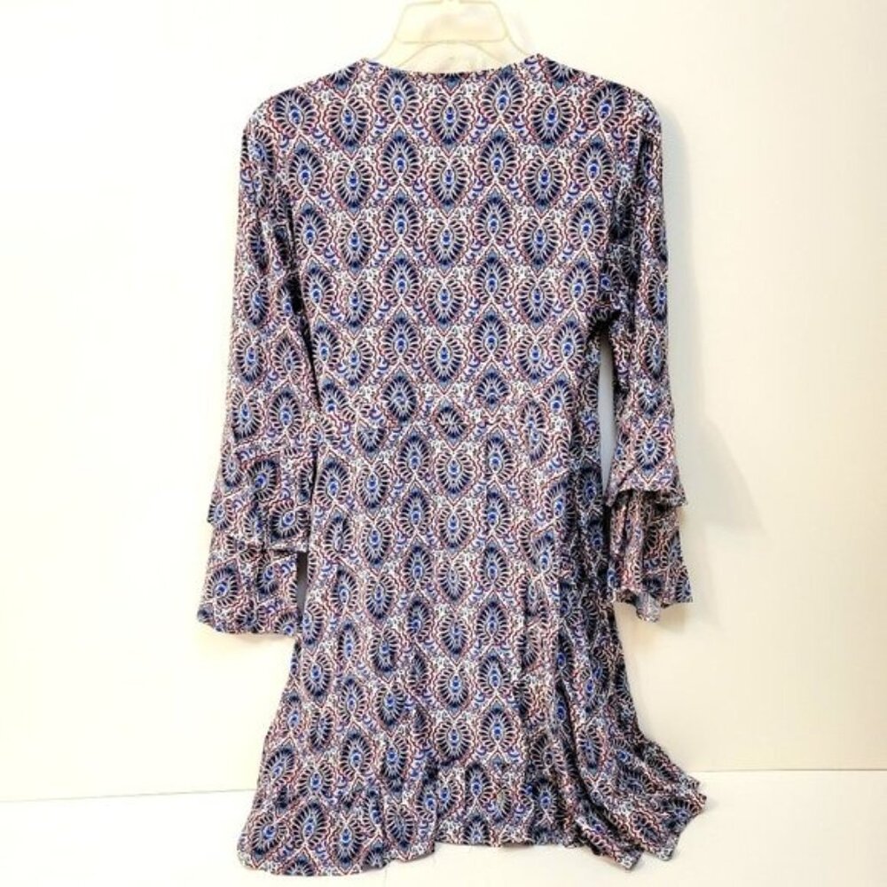 Scoop Ruffled Mini Wrap Dress Size Large - Picture 4 of 8